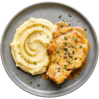 Naravni svinjski odrezak s pire krumpirom