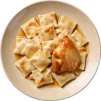 Pečena piletina s domaćim mlincima