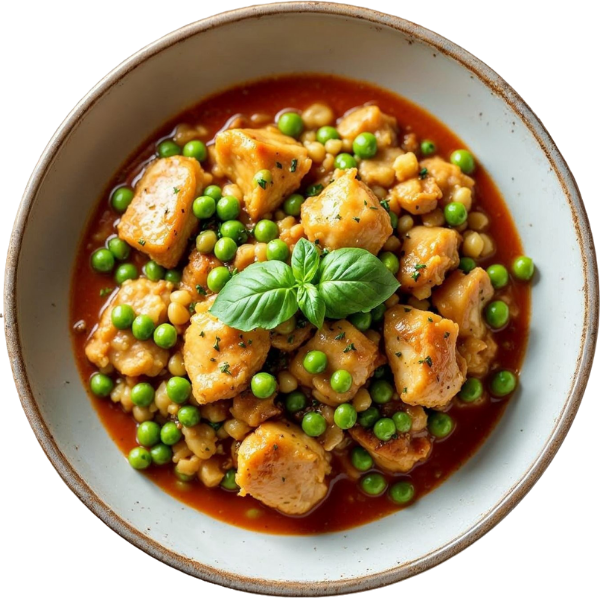 Chicken and pea stew