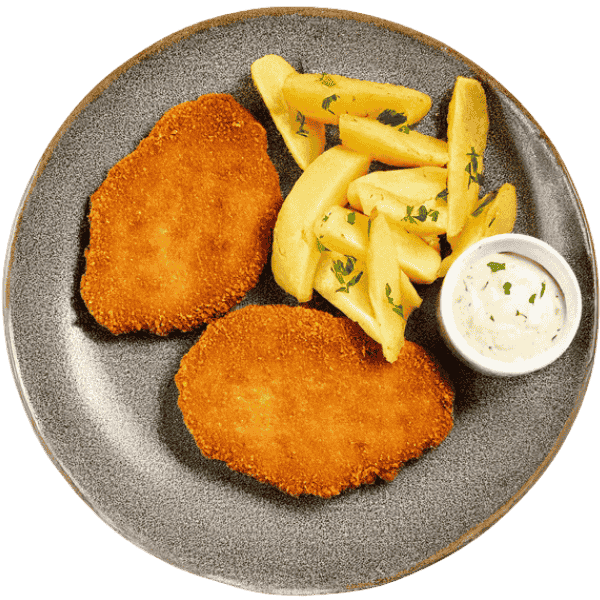 Zagrebački odrezak s krumpirom i tartar umakom