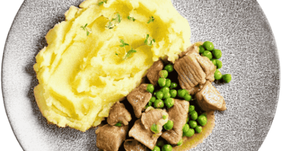 Svinjski sote u grašku s pire krumpirom