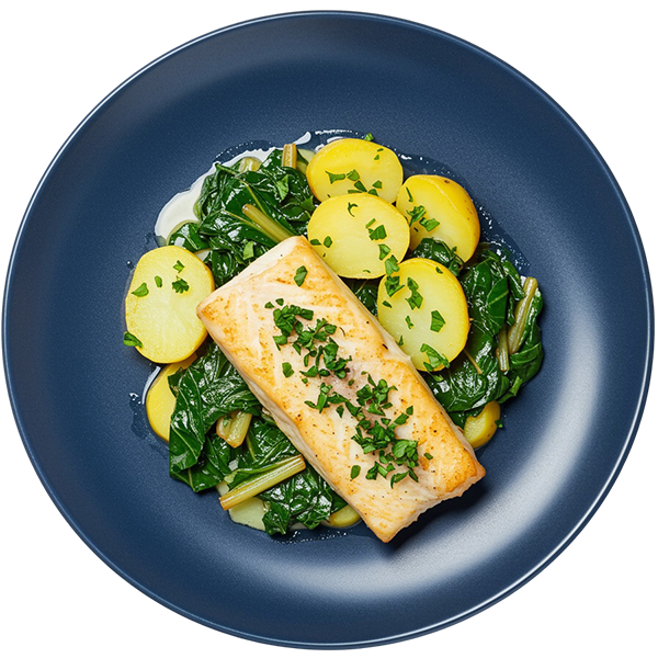 Mackerel fillet with swisschard and potatoes