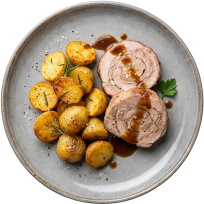 Rolano carsko meso s pečenim krumpirom