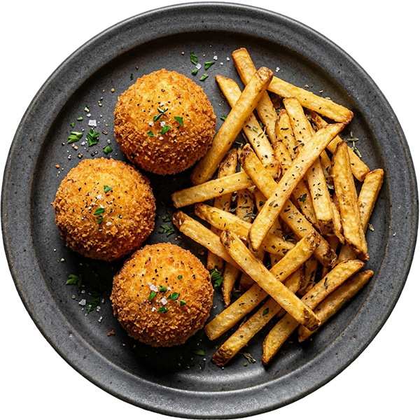 Arancini od graška s prilogom