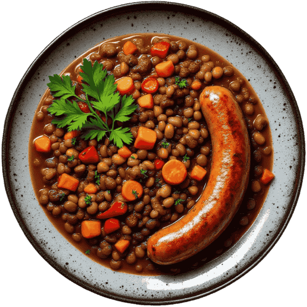 Varivo s lećom i domaćom kobasicom