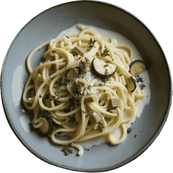 Pasta carbonara u špeku i tikvicama